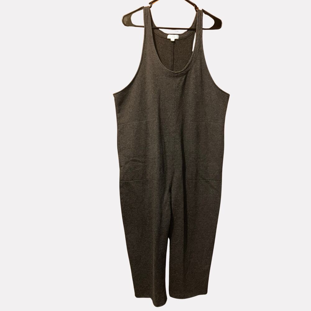 Colsie Gray Fleece Romper XL Cozy Lounge Jumpsuit Soft Pocket One Piece Comfy